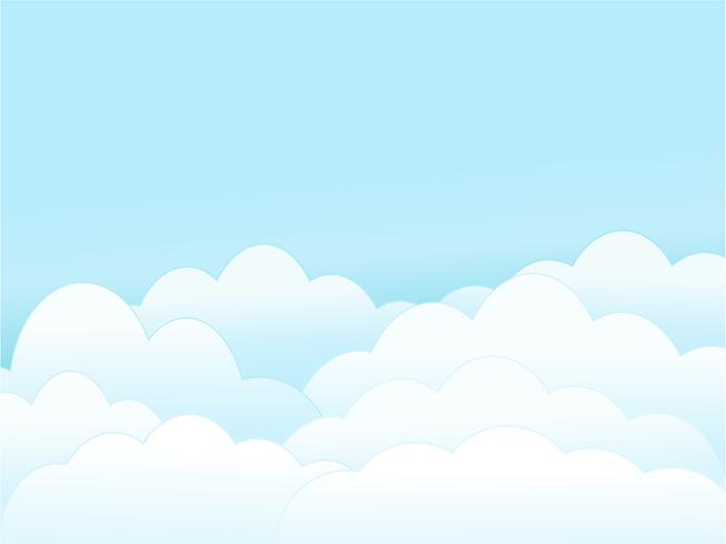 papier wolken hemelachtergrond vector