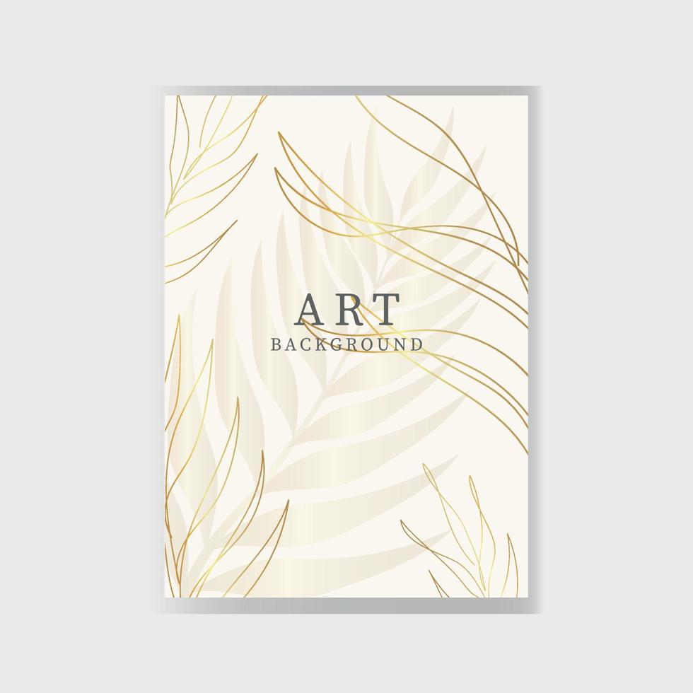 abstracte achtergrond in beige kleur met gouden silhouet planten. uitnodigingsontwerp voor Valentijn, bruiloft, jubileum. feestelijke vectorillustratie. vector