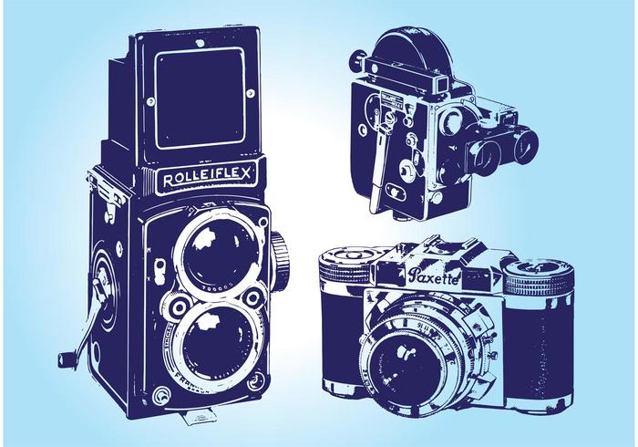 Vintage camera-vectoren vector