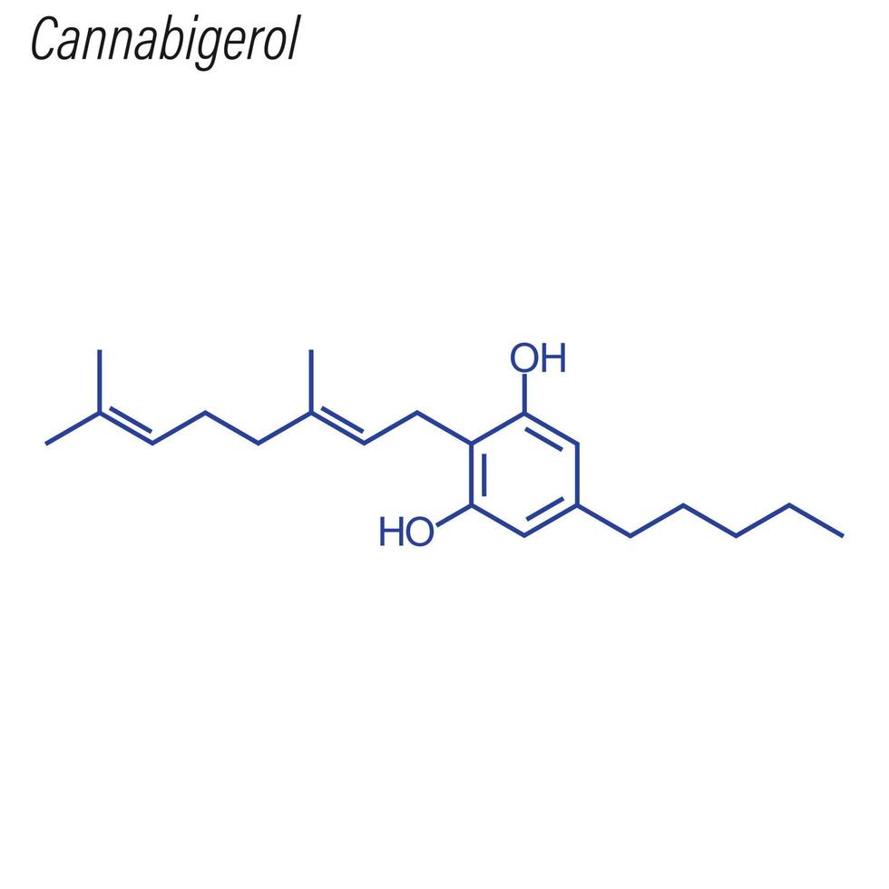 vector skeletformule van cannabigerol. drug chemische molecuul.