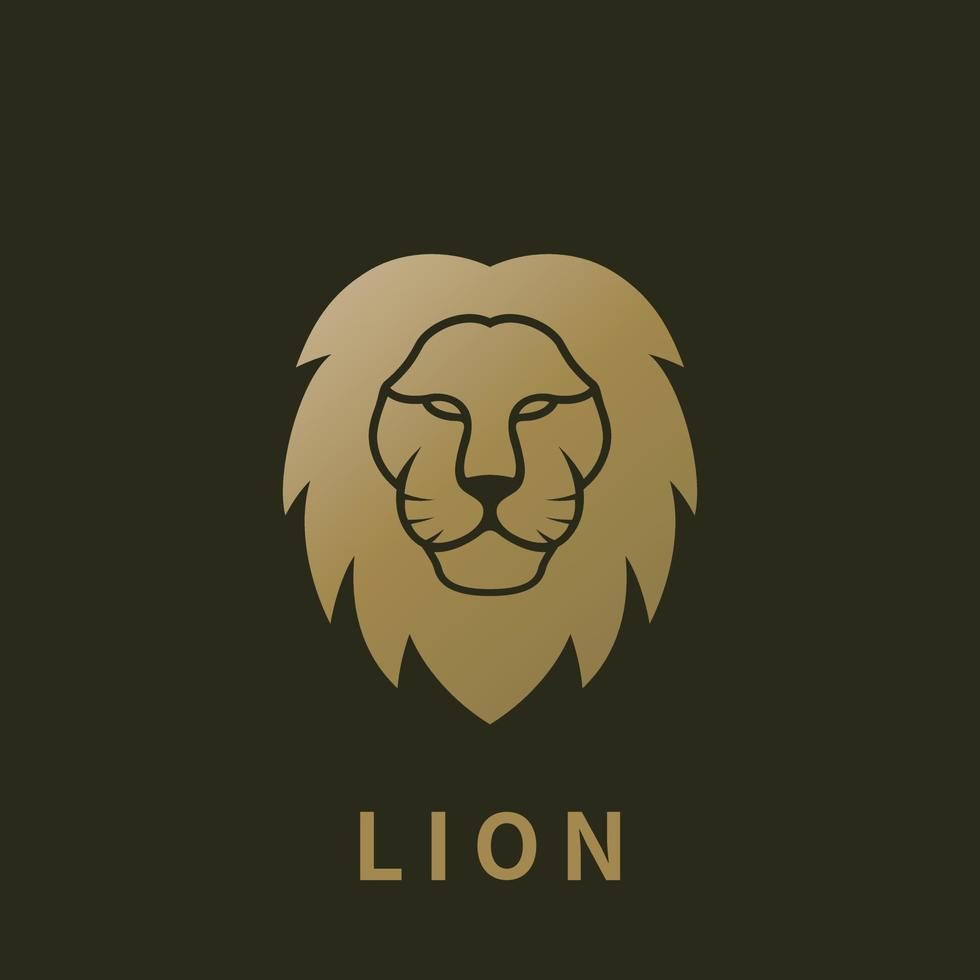 gouden luxe leeuwenkop gezicht logo ontwerp vectorillustratie vector