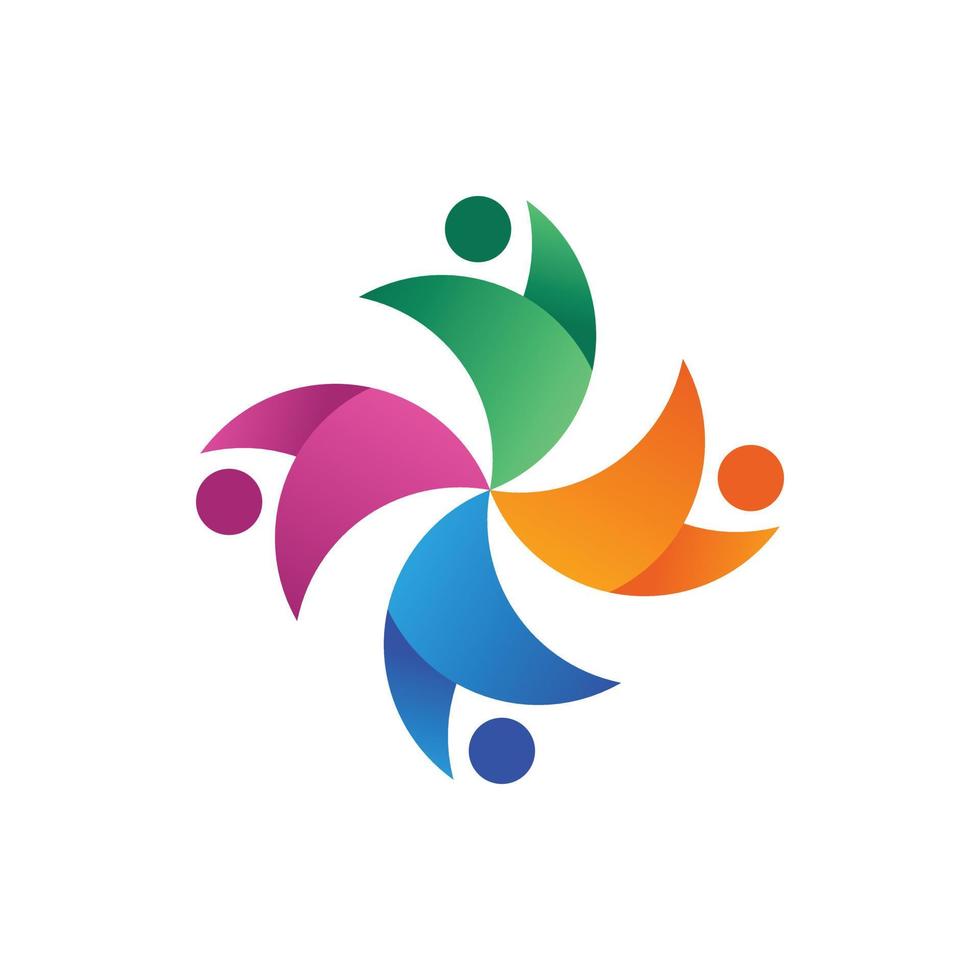 kleurrijke mensen en wellness logo ontwerp vector