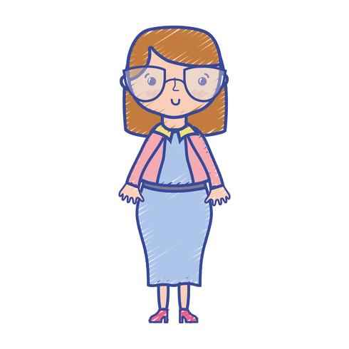 vrouw met kapsel en elegant kledingontwerp vector