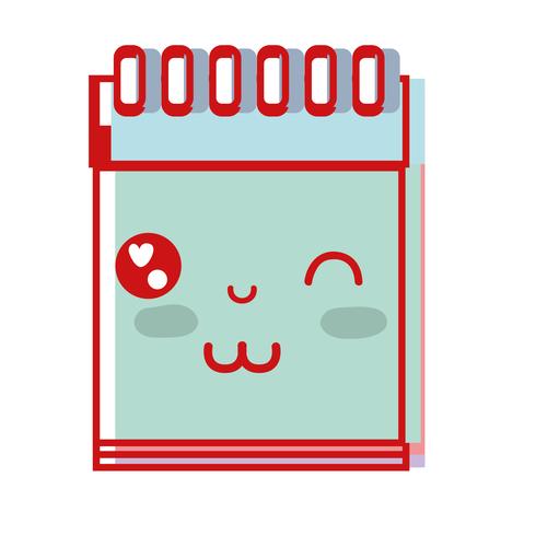 Kawaii leuke grappige notebooktool vector