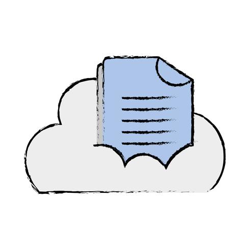 cloudgegevens met digitale documentinformatie vector