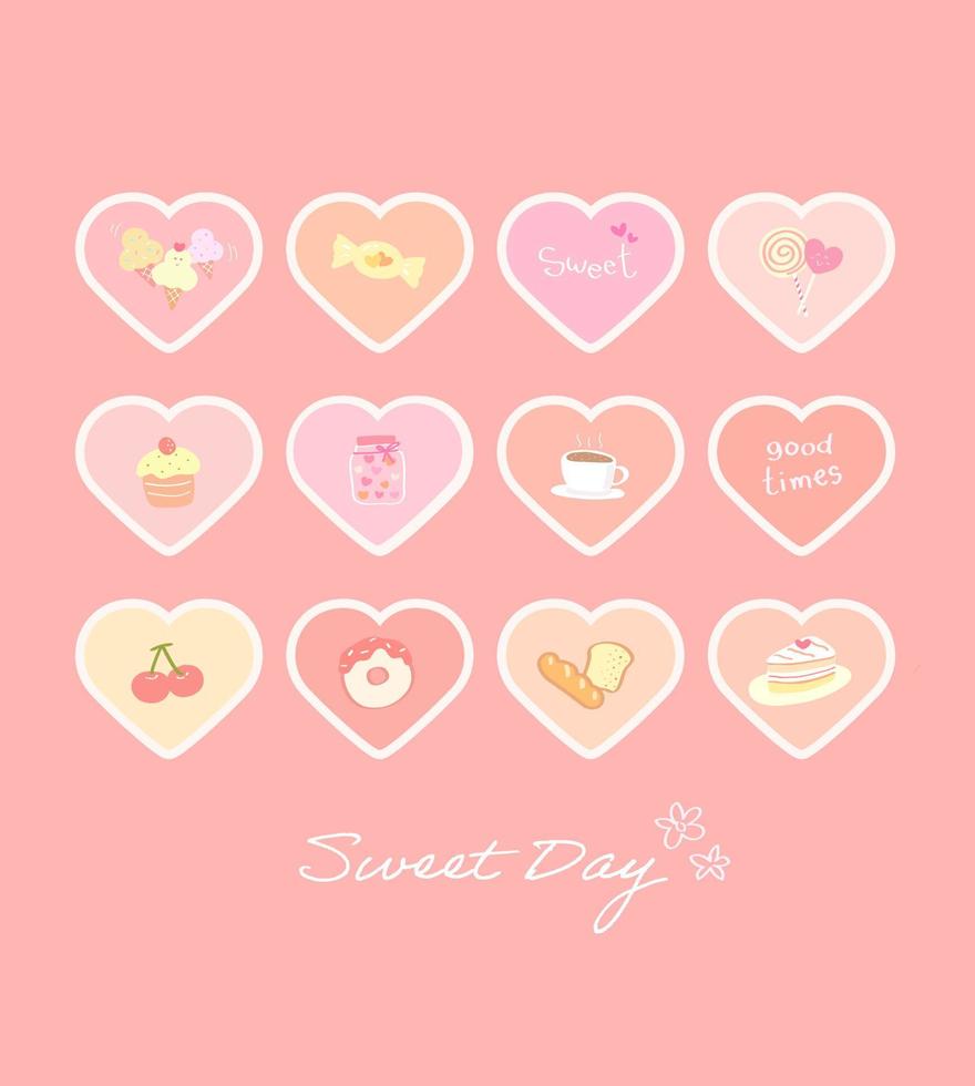 liefde hart Valentijnsdag romantisch pictogram vector set