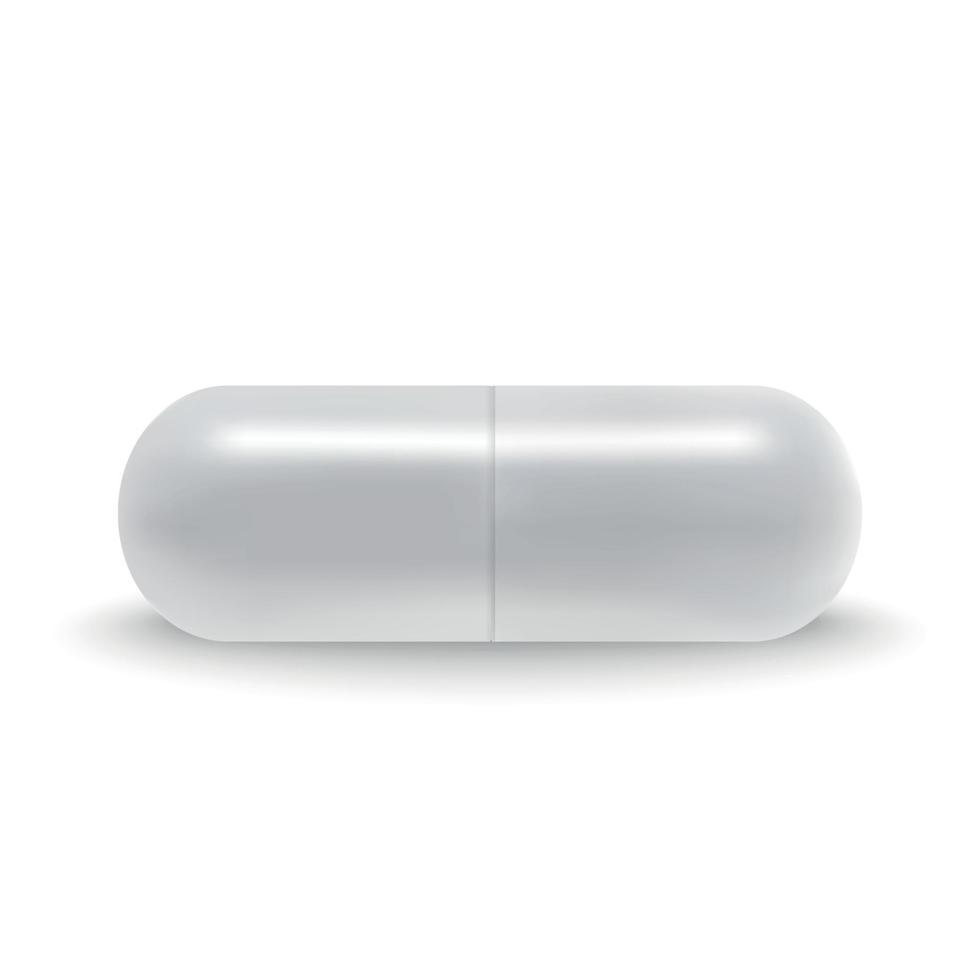3D-realistische witte medische pil capsule sjabloon voor uw ontwerp vector