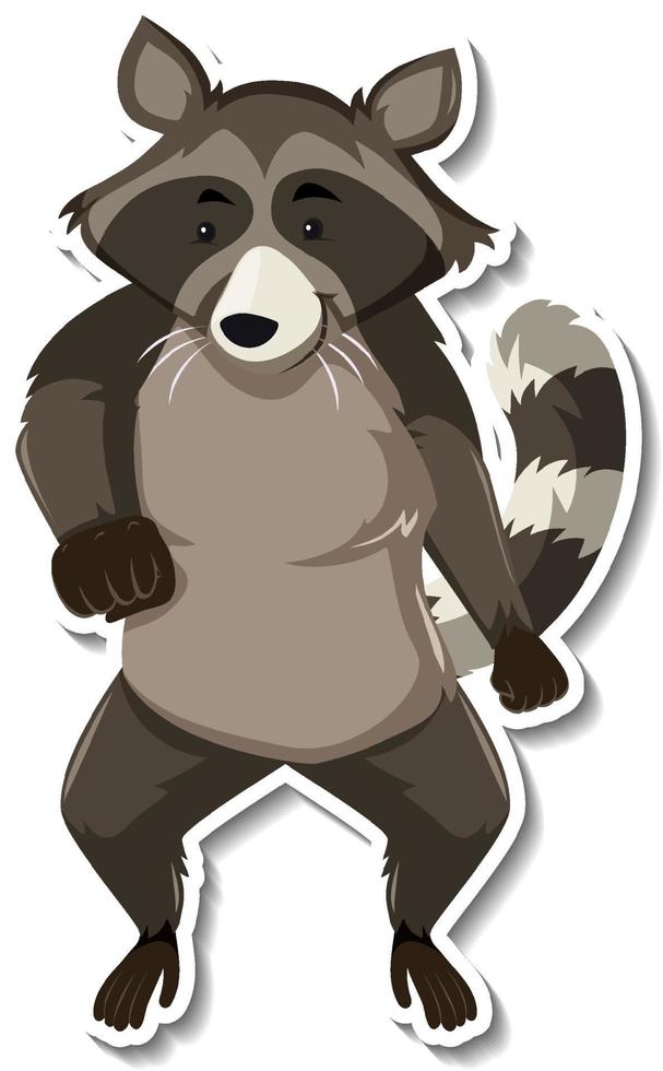 een wasbeer dansende dieren cartoon sticker vector