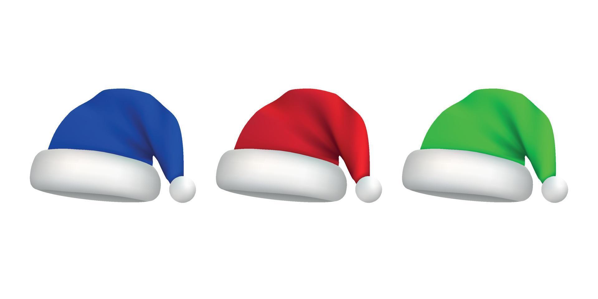 realistische kerst kerstman hoed geïsoleerd vector