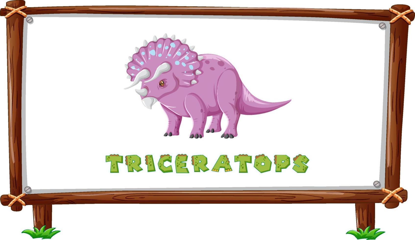 framesjabloon met dinosaurussen en tekst triceratops-ontwerp erin vector