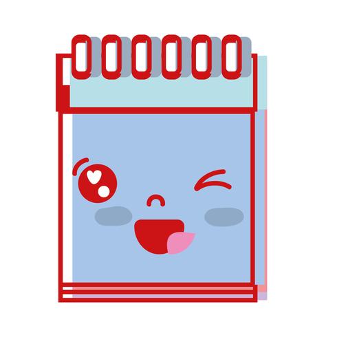 Kawaii leuke grappige notebooktool vector