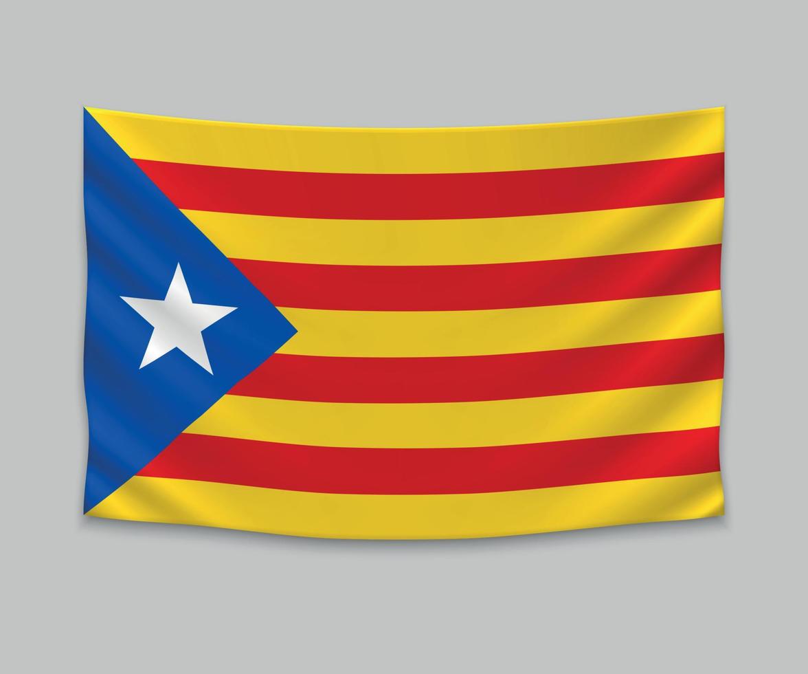 wapperende vlag van Catalaanse onafhankelijkheid - estelada vector
