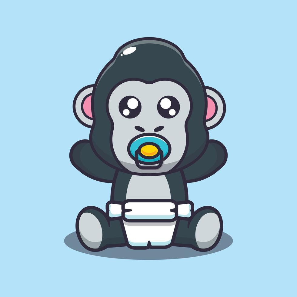 schattige baby gorilla cartoon vectorillustratie vector