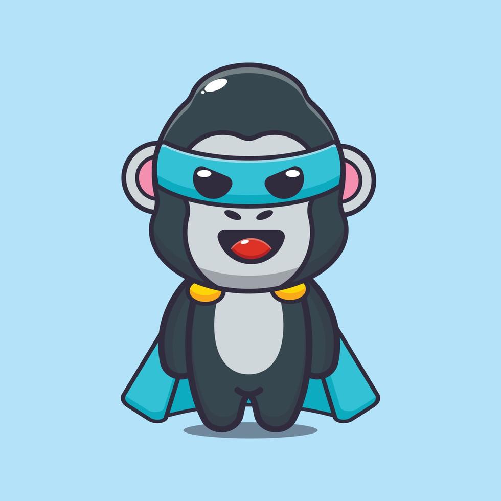 schattige super gorilla cartoon vectorillustratie vector