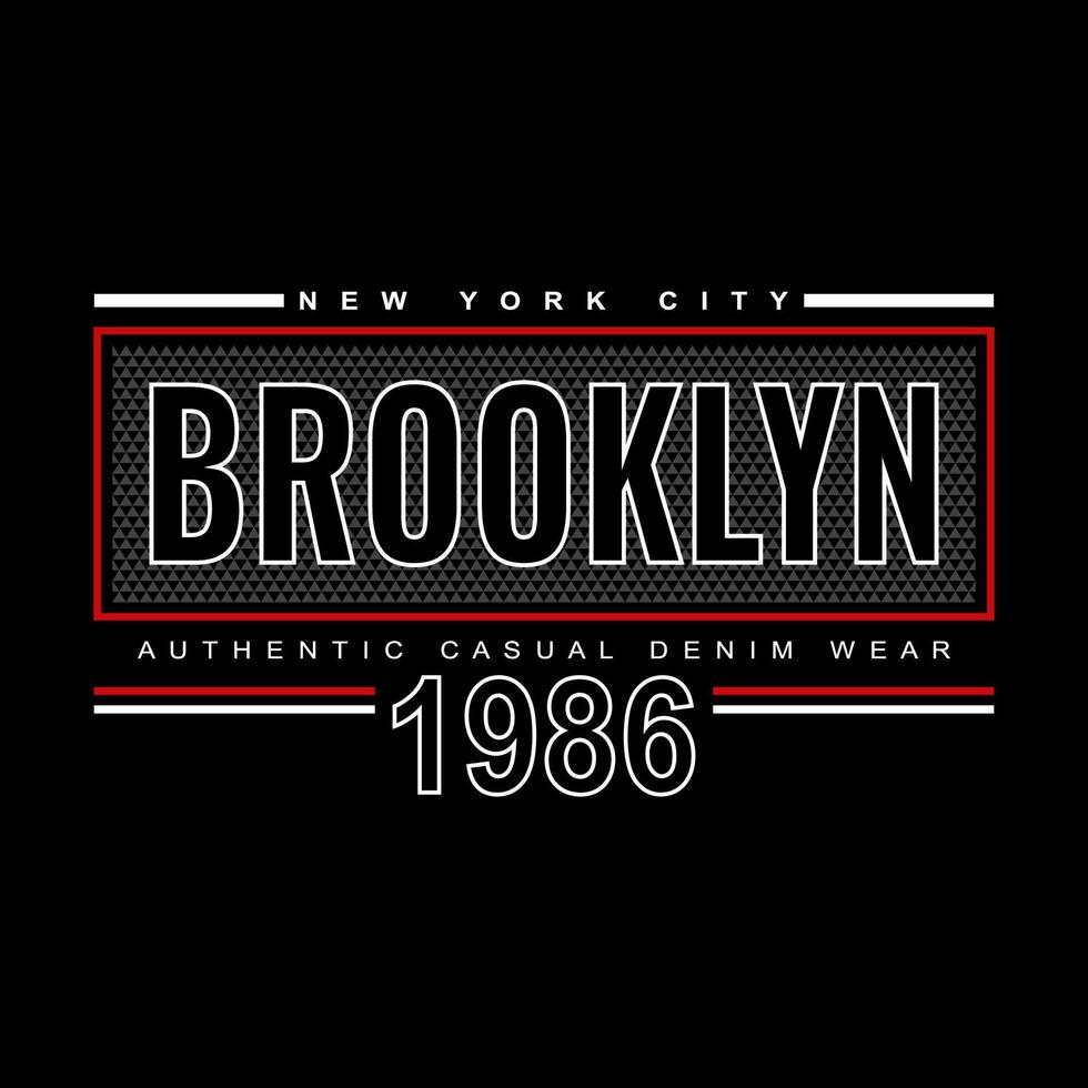 brooklyn denim streetwear t-shirt en kleding vector