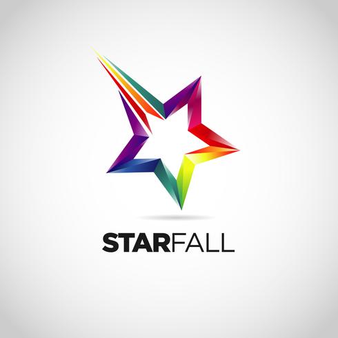 Kleurrijk Star Fall-logo vector