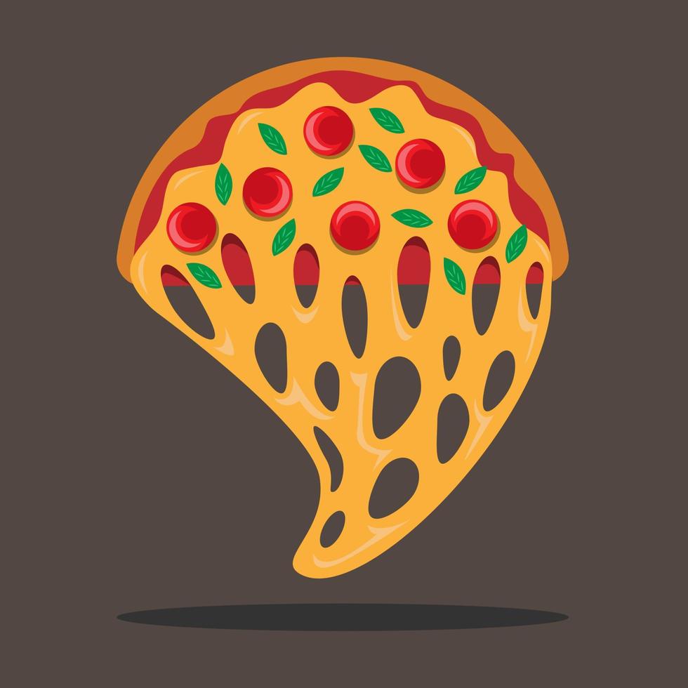 cartoon pizza plakjes met druipende kaas. vectorillustratie. vector