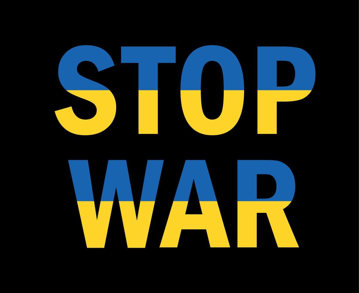 stop oorlog in Oekraïne embleem abstracte symbool vectorillustratie met zwarte background vector