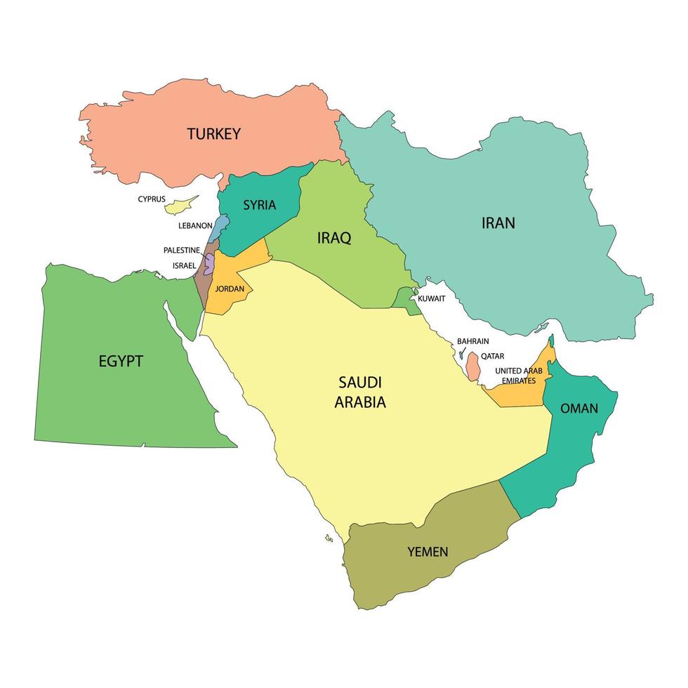 kaart van het Midden-Oosten vector