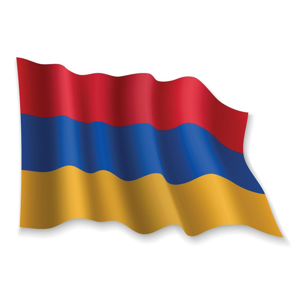 3D-zwaaiende vlag. vector illustratie
