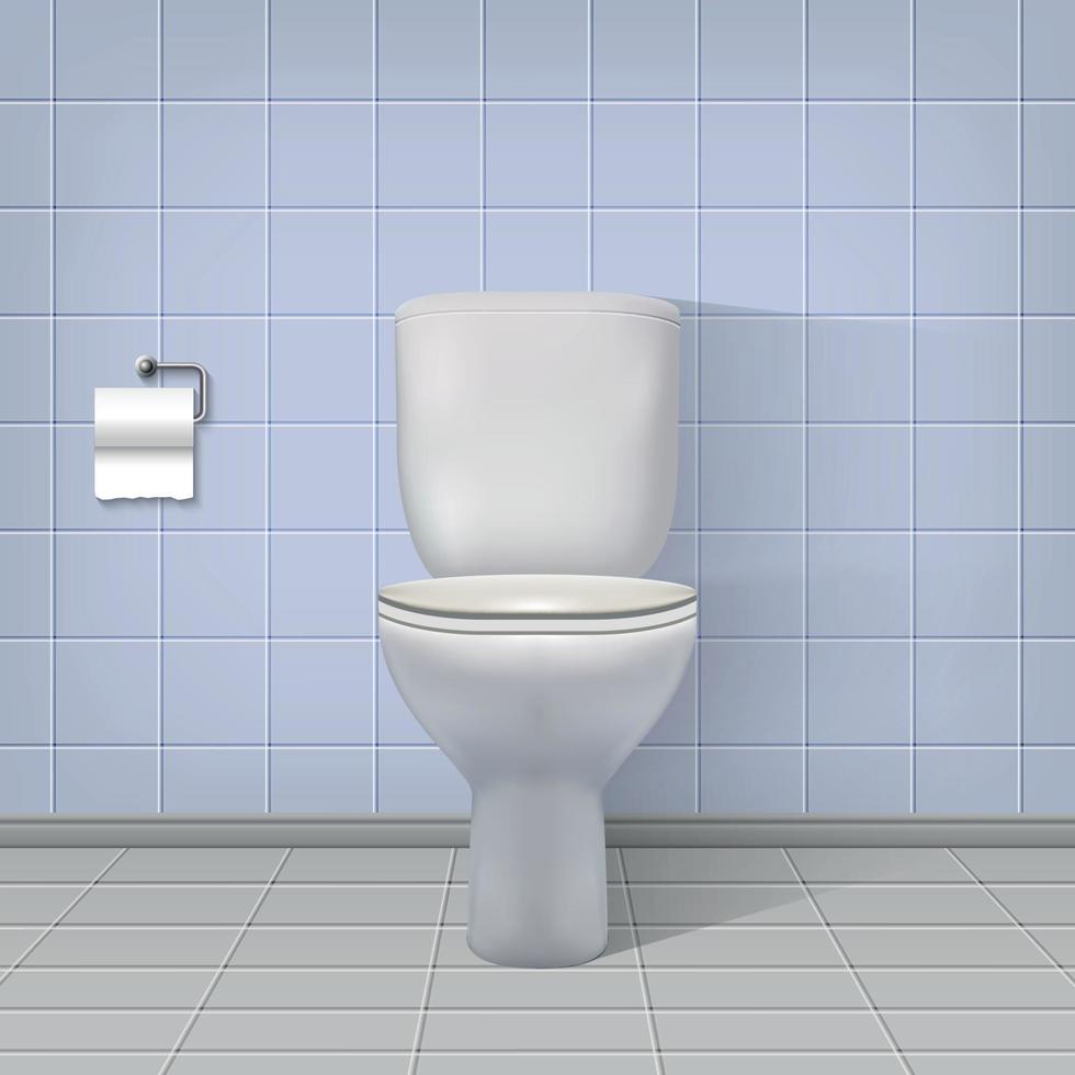 realistische toilet interieur achtergrond. vector