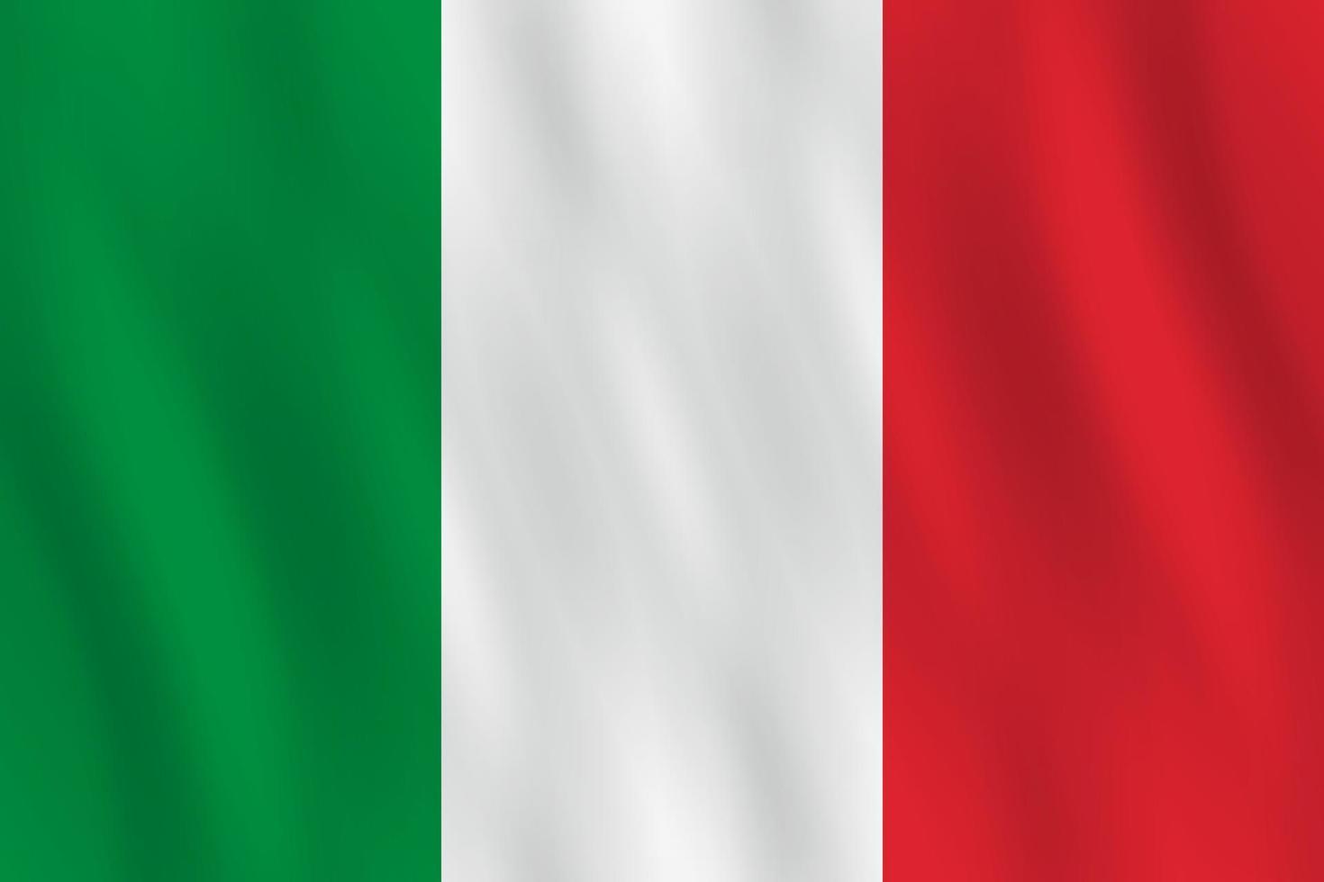 vlag van italië met zwaaieffect, officiële verhouding. vector