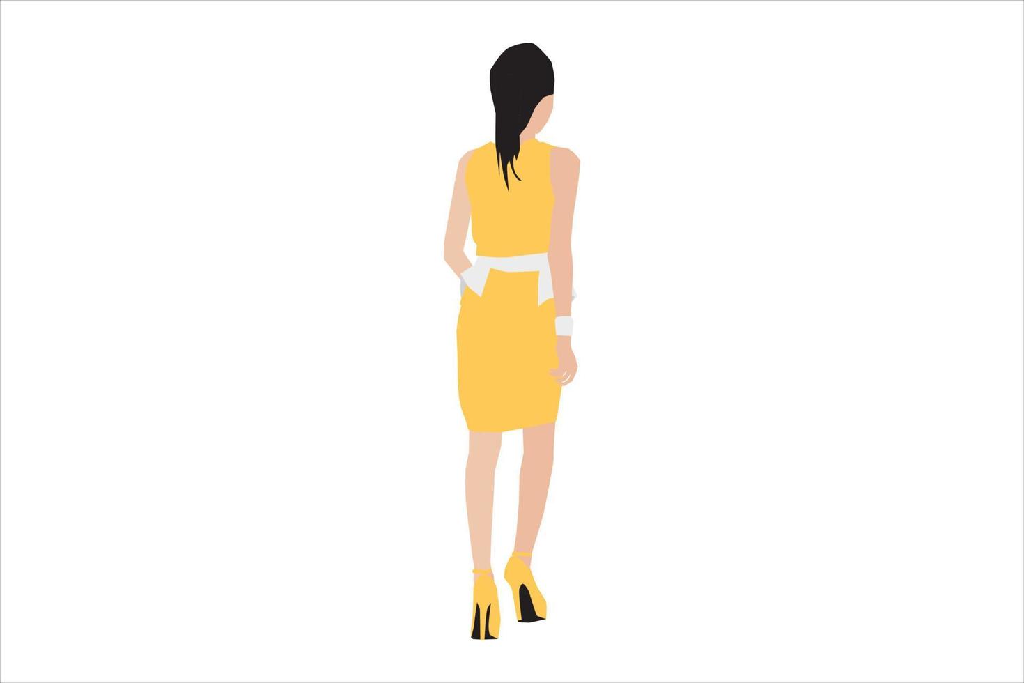 vectorillustratie van elegante vrouwen die op de stoep lopen vector