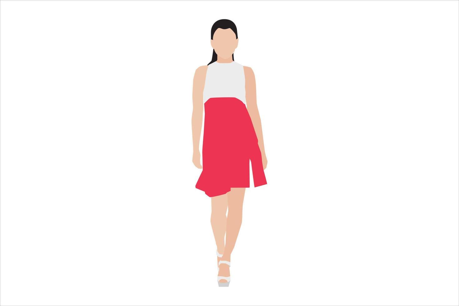 vectorillustratie van elegante vrouwen die op de stoep lopen vector