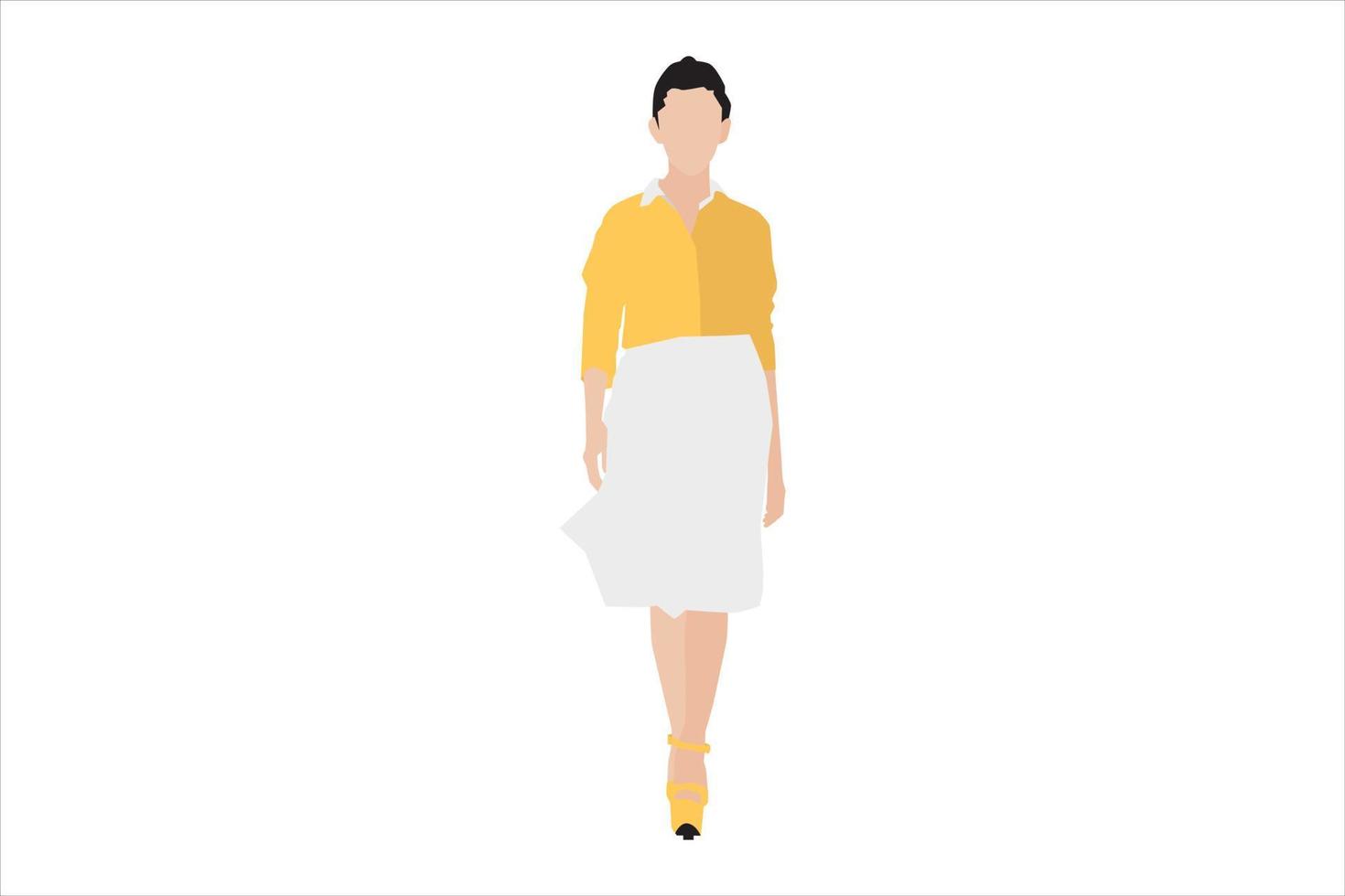 vectorillustratie van elegante vrouwen die op de stoep lopen vector