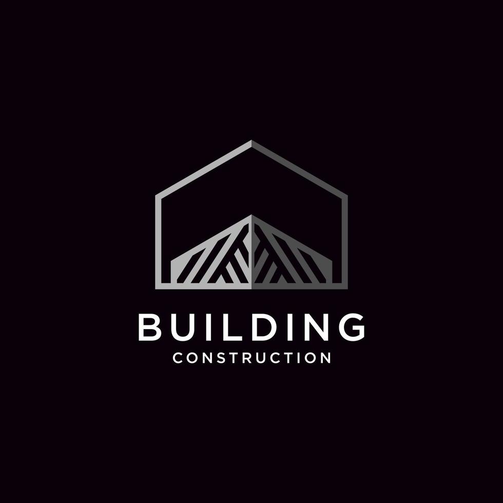 gebouw logo ontwerp illustratie, architecturale, constructie premium vector