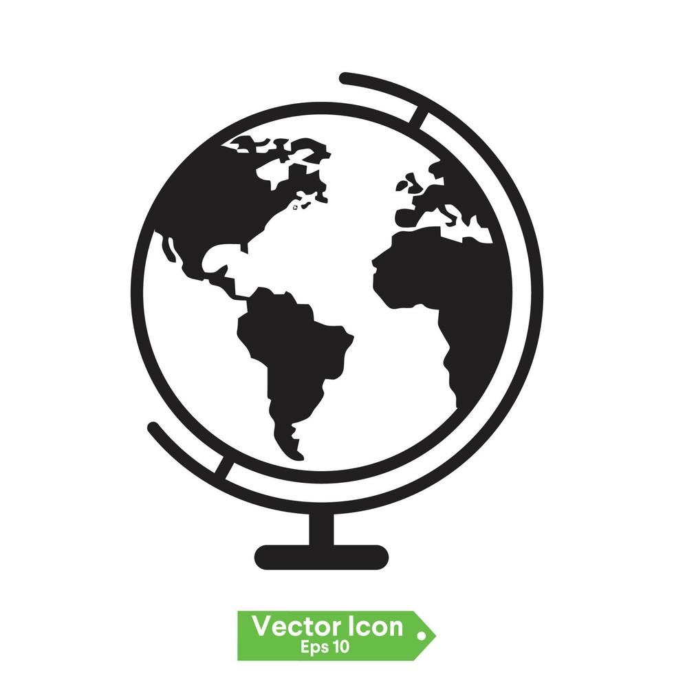 planeet kaart wereldbol pictogrammen. vector aarde symbolen, wereld globus pictogrammen, reiziger breed geografie symbool of eco ruimte verkennen icon set