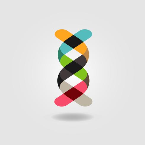 Kleurrijk DNA-lintlogo vector