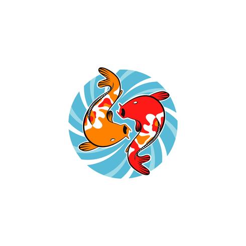 Koi Fish met Whirlpool vector