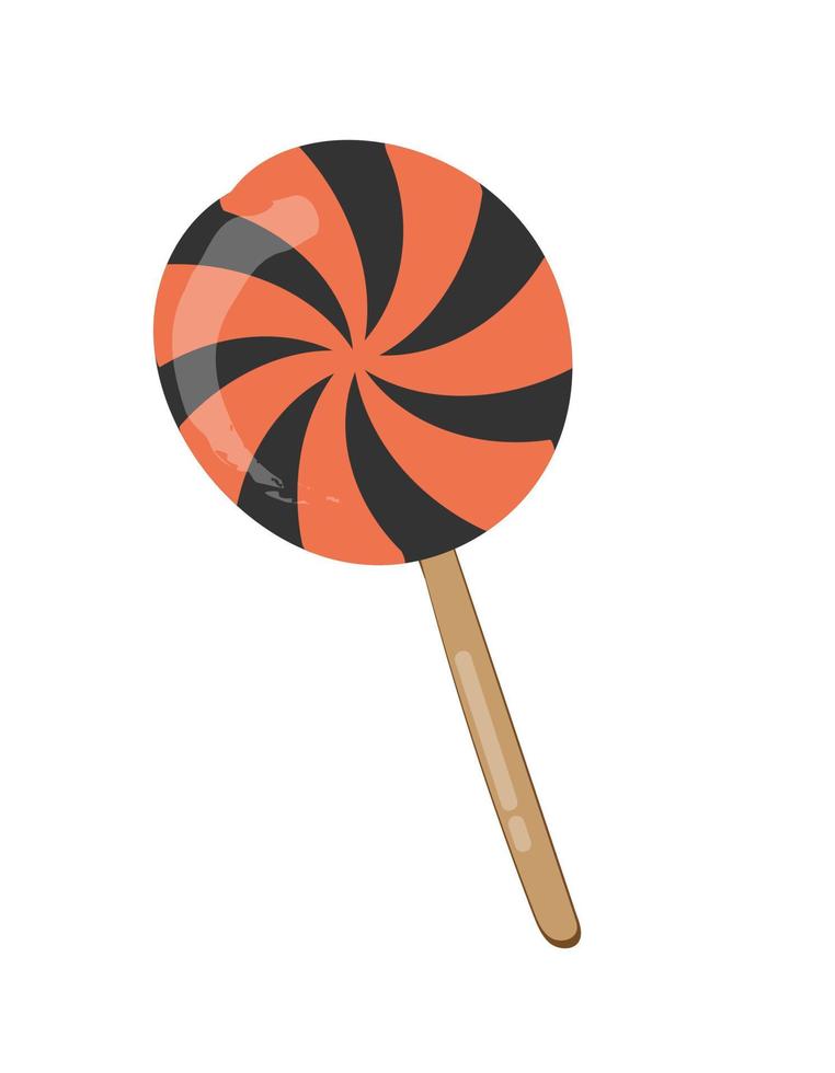 gestreepte lolly in cartoon stijl geïsoleerd op een witte achtergrond. vector