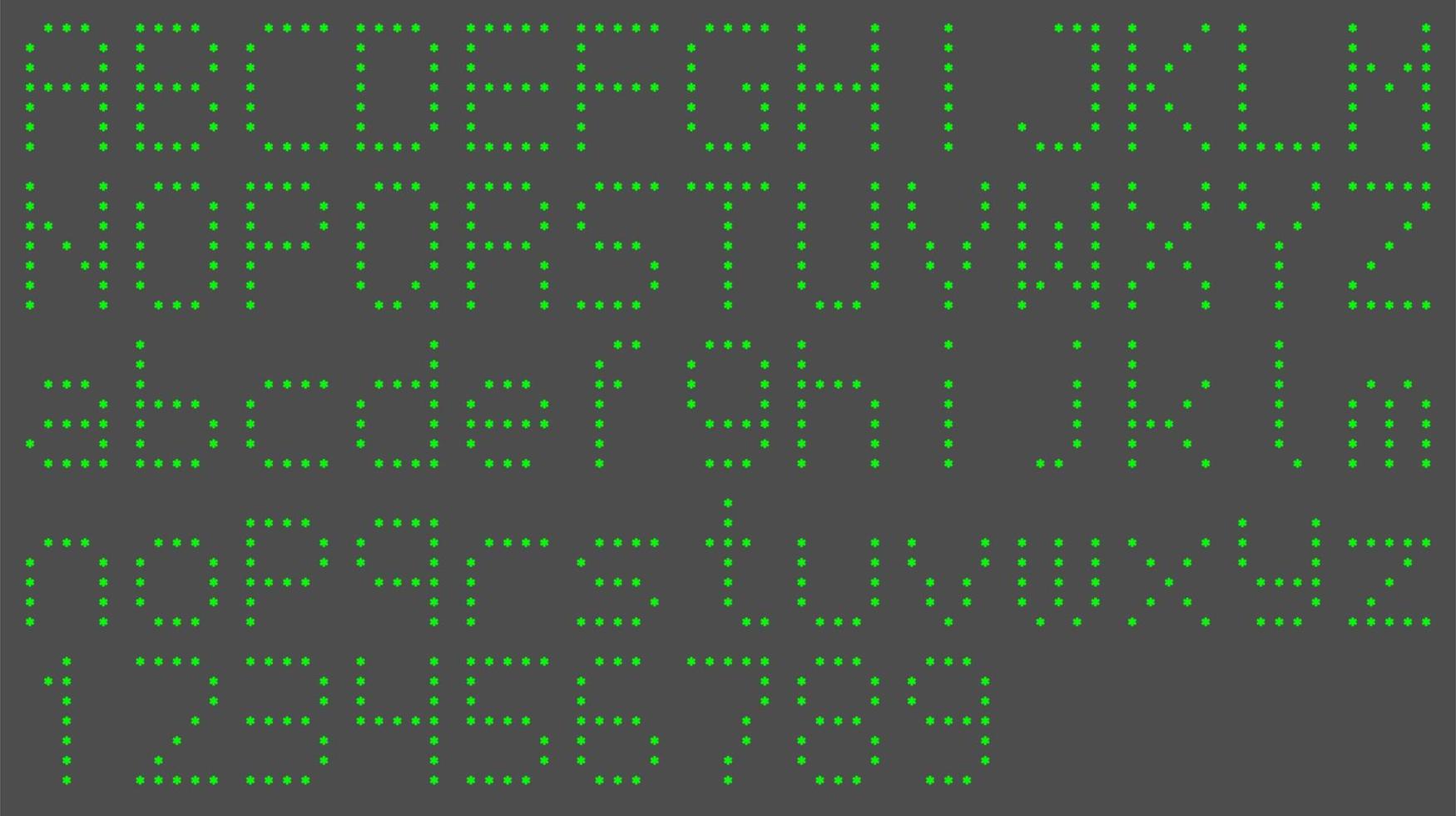 led dot matrix display alfabet vector