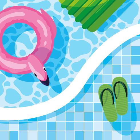 Zomer flamingo float ontwerp vector illustratio