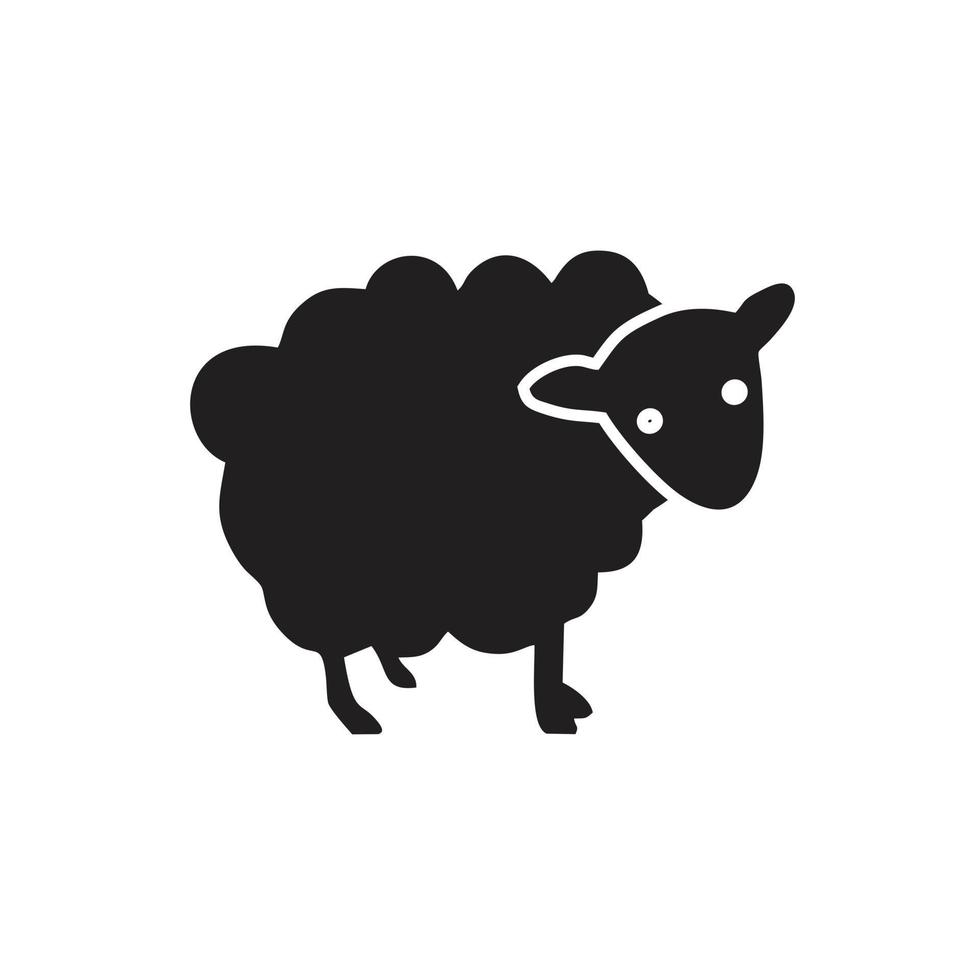 schapen zwart pictogram symbool platte vectorillustratie voor grafisch en webdesign. vector