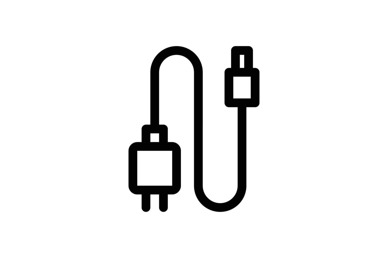 mobiele telefoon oplader pictogram elektrische lijnstijl gratis vector