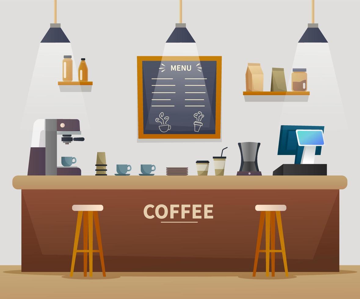 coffeeshop interieur cartoon afbeelding vector