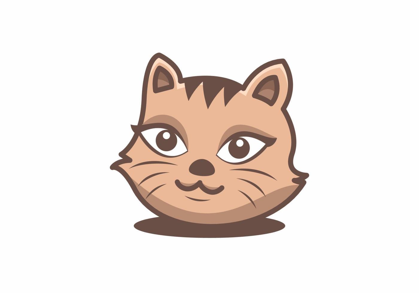 schattige bruine kattenkopillustratie vector