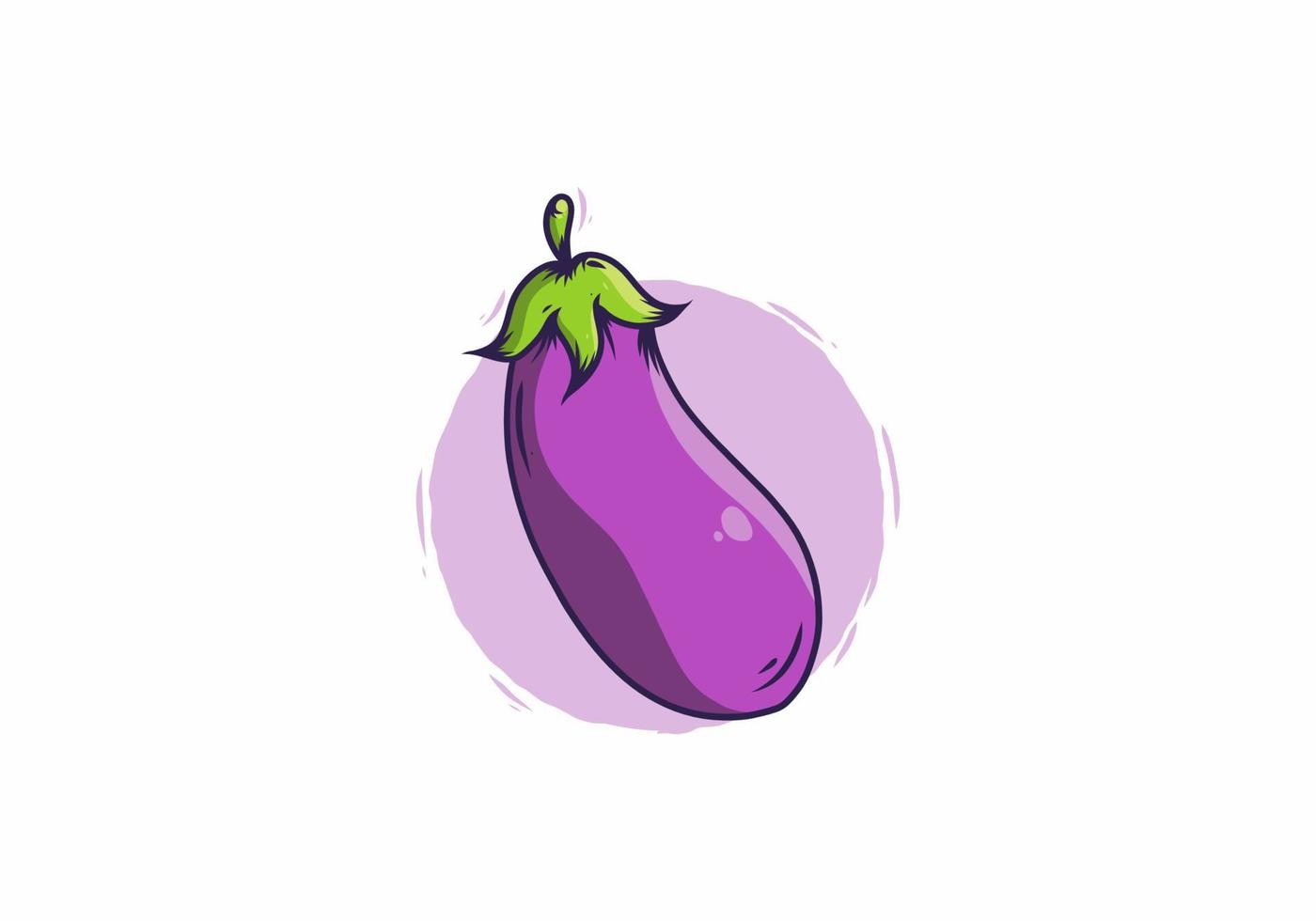schattige paarse aubergine illustratie vector