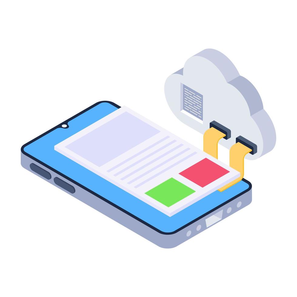 een isometrisch pictogram voor online analyse, premium download vector