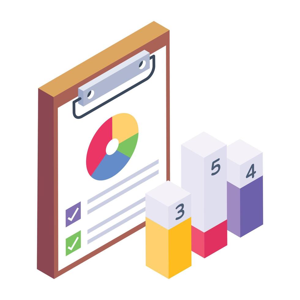 zakelijk document isometrisch pictogram, bewerkbare vector