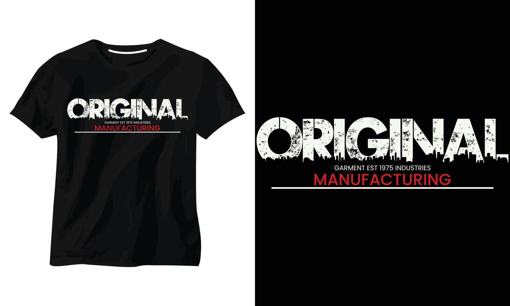 origineel kledingstuk est 1975 industrise productie minimalistische typografie t-shirtontwerp vector