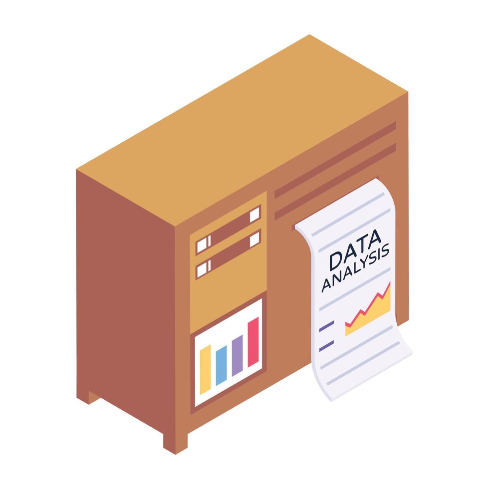 business analytics isometrisch pictogram, bewerkbare vector