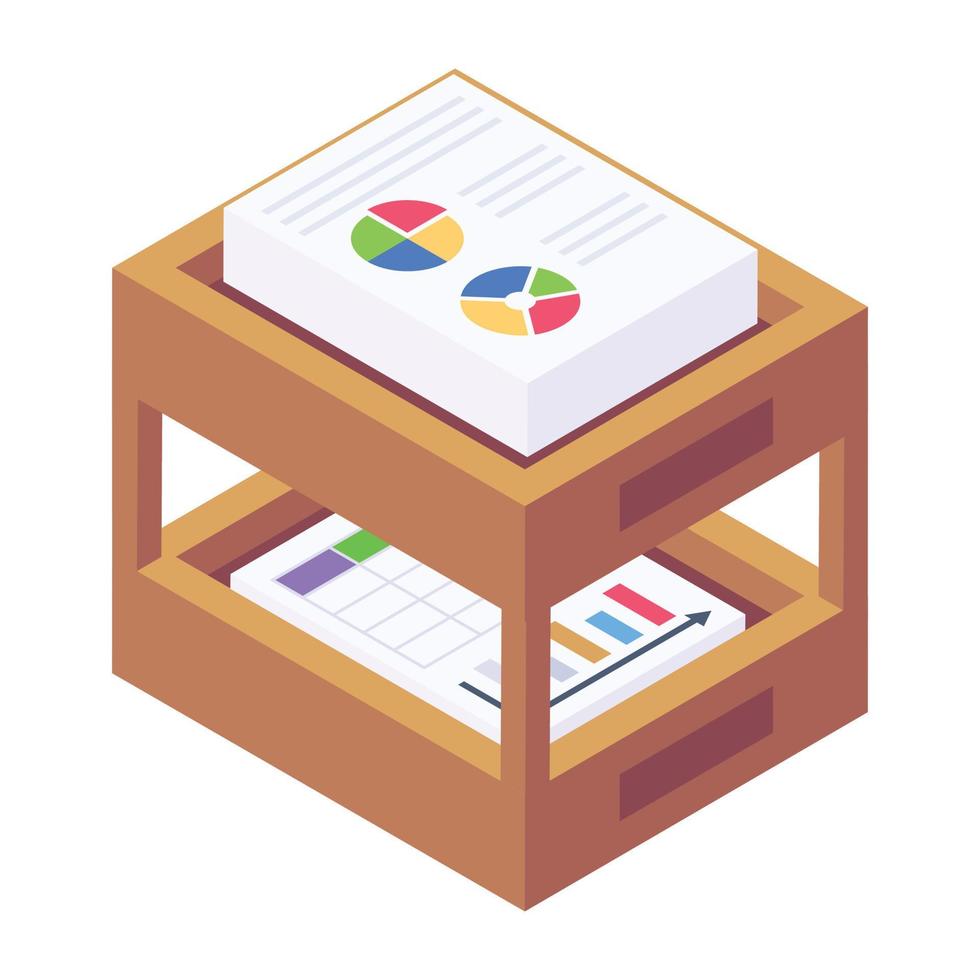 productiviteitsrapport isometrisch pictogram, bedrijfsefficiëntie vector