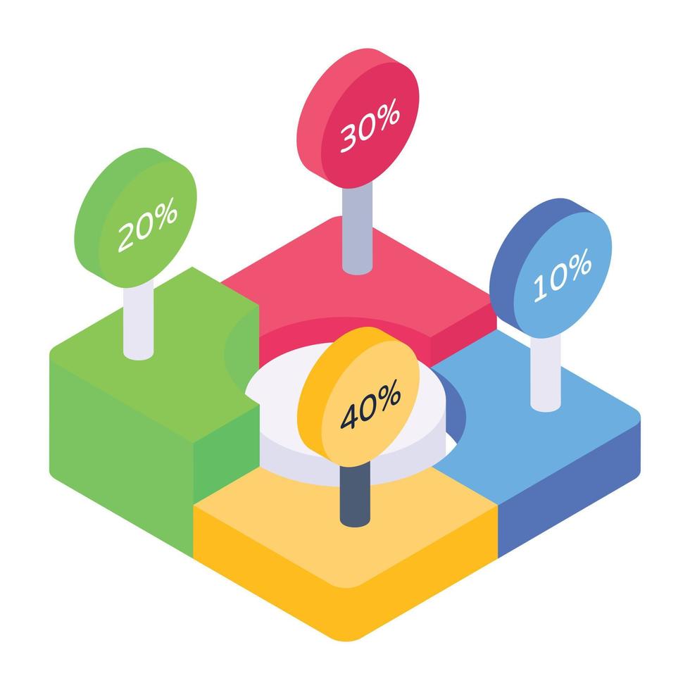 een tijdlijn infographic icoon in isometrisch ontwerp vector