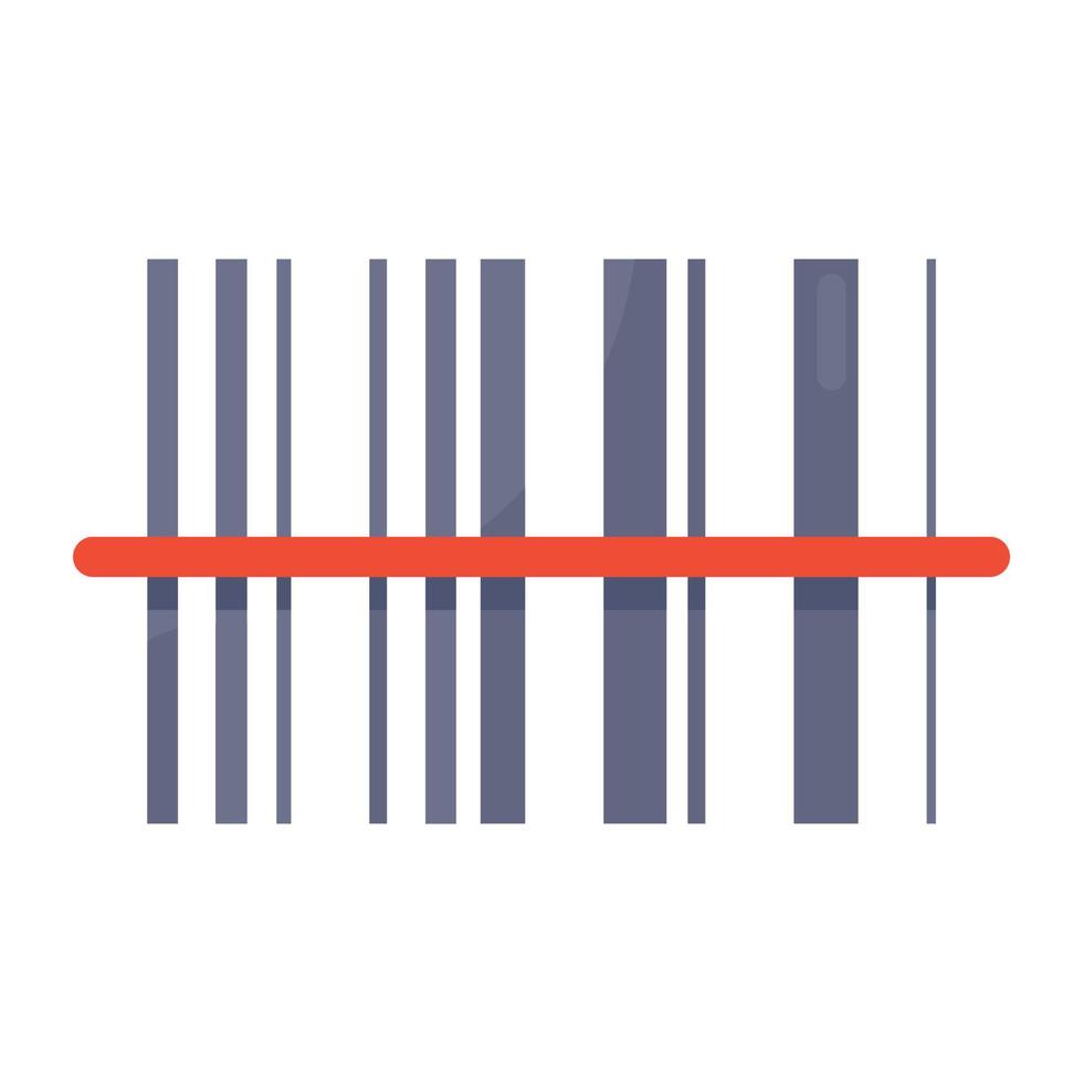 barcode scan icoon in bewerkbare stijl, upc vector