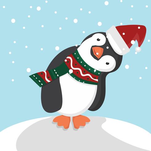 Leuke pinguïn met Chirstmas vector