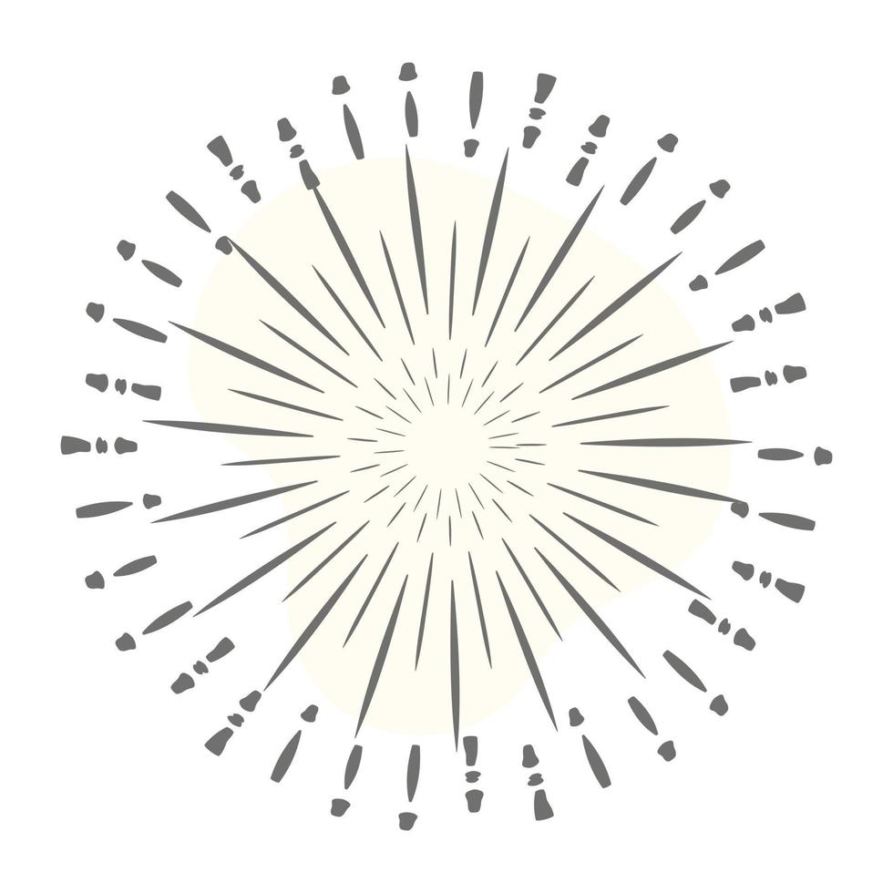 zonnestraal icoon van lineaire stijl, zonneschijn barstend patroon vector